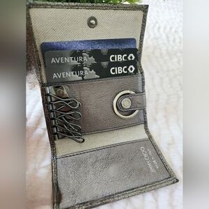Authentic JIMMY CHOO Star Studded‎ Key Card Holder Wallet Clutch Silver Gold